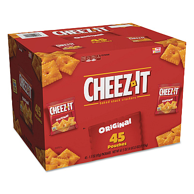 Sunshine Cheez-it Crackers, Original, 1.5 oz Pack, 45 Packs/Carton (KEB827553)
