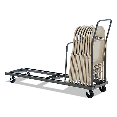Alera Chair/Table Cart, Metal, 600 lb Capacity, 20.86" x 50.78" to 72.04" x 43.3", Black (ALEFTCART)