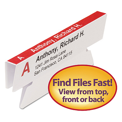 Smead Viewables Hanging Folder Tabs and Labels, Quick-Fold Tabs with Labels, 1/3-Cut, White, 3.5" Wide, 45/Pack (SMD64912)