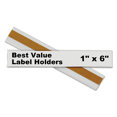 C-Line Self-Adhesive Label Holders, Top Load, 1 x 6, Clear, 50/Pack (CLI87627)