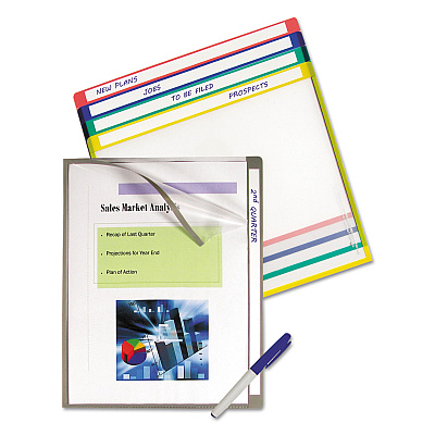 C-Line Write-On Project Folders, Straight Tab, Letter Size, Assorted Colors, 25/Box (CLI62160)