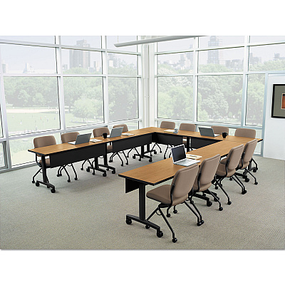 HON Perpetual Series Folding Nesting Chair, Supports Up to 300 lb, 19.13" Seat Height, Morel Seat, Morel Back, Black Base (HONPN1AUUCU24T)