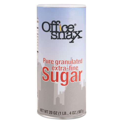 Office Snax Reclosable Canister of Sugar, 20 oz, 3/Pack (00019G)