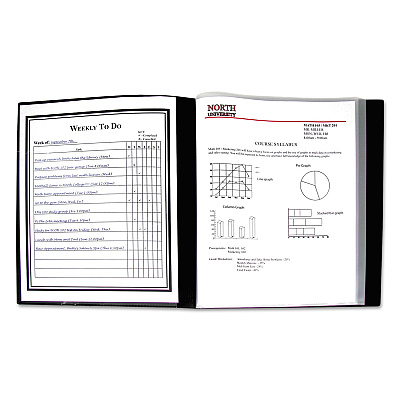 C-Line Bound Sheet Protector Presentation Book, 24 Letter-Size Sleeves, Black (CLI33240)