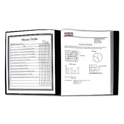 C-Line Bound Sheet Protector Presentation Book, 12 Letter-Size Sleeves, Black (CLI33120)