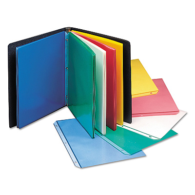 C-Line Colored Polypropylene Sheet Protectors, Assorted Colors, 2", 11 x 8.5, 50/Box (CLI62010)