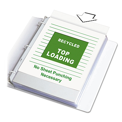 C-Line Recycled Polypropylene Sheet Protectors, Reduced Glare, 2", 11 x 8.5, 100/Box (CLI62029)