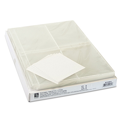 C-Line Clear Photo Pages for Eight 3.5 x 5 Photos, 3-Hole Punched, 11.25 x 8.13, 50/Box (CLI52584)