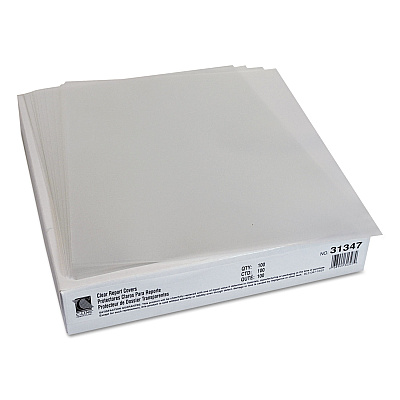 C-Line Vinyl Report Covers, Sliding Bar, 8.5 x 11, Clear/Clear, 100/Box (CLI31347)