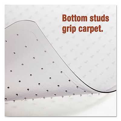 Alera Moderate Use Studded Chair Mat for Low Pile Carpet, 36 x 48, Lipped, Clear (ALEMAT3648CLPL)