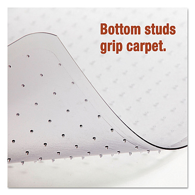Alera Moderate Use Studded Chair Mat for Low Pile Carpet, 46 x 60, Rectangular, Clear (ALEMAT4660CLPR)