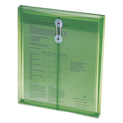 Smead Poly String and Button Interoffice Envelopes, Open-End (Vertical), 9.75 x 11.63, Transparent Green, 5/Pack (SMD89543)