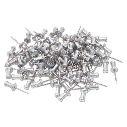 GEM Aluminum Head Push Pins, Aluminum, Silver, 0.63", 100/Box (CPAL5)