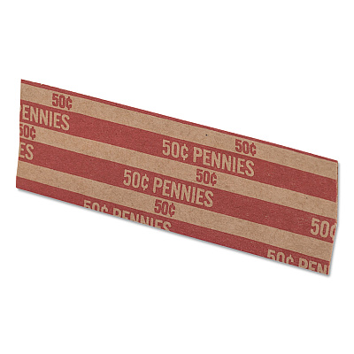 Pap-R Products Flat Coin Wrappers, Pennies, $.50, 1000 Wrappers/Box (CTX30001)