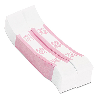 Pap-R Products Currency Straps, Pink, $250 in Dollar Bills, 1000 Bands/Pack (CTX400250)