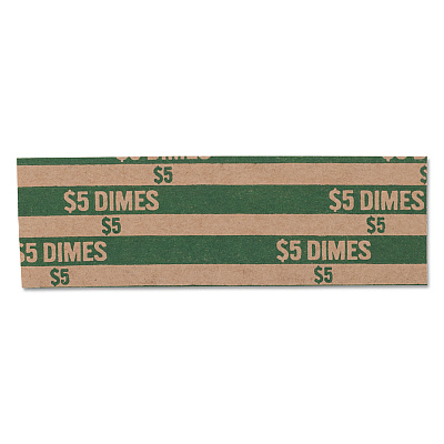 Pap-R Products Flat Coin Wrappers, Dimes, $5, 1000 Wrappers/Box (CTX30010)