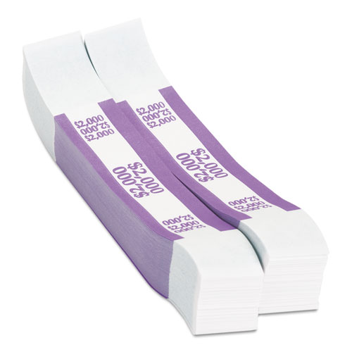 Pap-R Products Currency Straps, Violet, $2,000 in $20 Bills, 1000 Bands/Pack (402000)