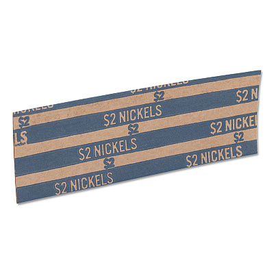 Pap-R Products Flat Coin Wrappers, Nickels, $2, 1000 Wrappers/box (CTX30005)