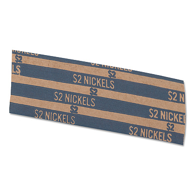 Pap-R Products Flat Coin Wrappers, Nickels, $2, 1000 Wrappers/box (CTX30005)