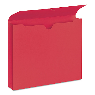 Smead Expanding Wallet with Elastic Cord, 2" Expansion, 1 Section, Elastic Cord Closure, Letter Size, Red, 10/Box (SMD77205)