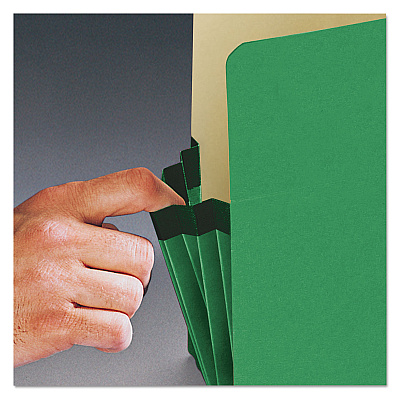 Smead Colored File Pockets, 3.5" Expansion, Legal Size, Green (SMD74226)