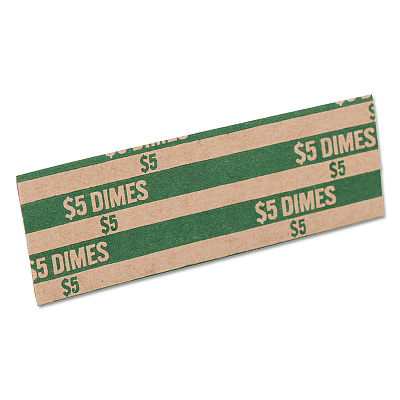 Pap-R Products Flat Coin Wrappers, Dimes, $5, 1000 Wrappers/Box (CTX30010)