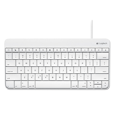 Logitech Wired Keyboard for iPad, Apple Lightning, White (920006341)