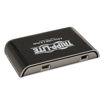 Tripp Lite USB 2.0 Hub, 4 Ports, Black/Silver (U225004R)