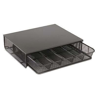 Safco One Drawer Hospitality Organizer, 5 Compartments, 12.5 x 11.25 x 3.25, Black (SAF3274BL)