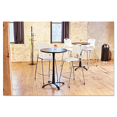 Safco Dome Top Receptacle with Spring-Loaded Door, 15 gal, Steel, Black (SAF9636BL)