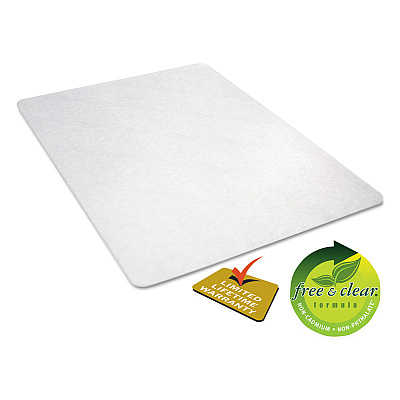 deflecto EconoMat All Day Use Chair Mat for Hard Floors, Rolled Packed, 45 x 53, Clear (DEFCM21242COM)