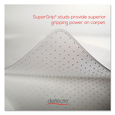 deflecto DuraMat Moderate Use Chair Mat for Low Pile Carpet, 45 x 53 with Lip, Clear (DEFCM13233COM)
