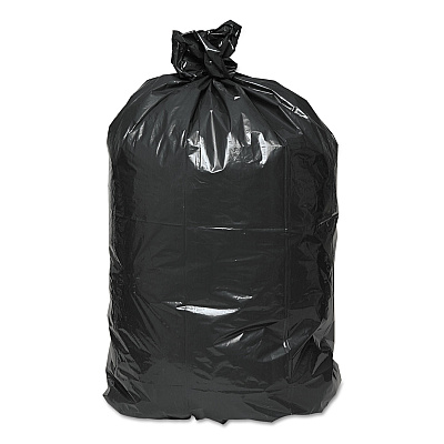 Classic Linear Low-Density Can Liners, 45 gal, 0.63 mil, 40" x 46", Black, 25 Bags/Roll, 10 Rolls/Carton (WBI404616B)