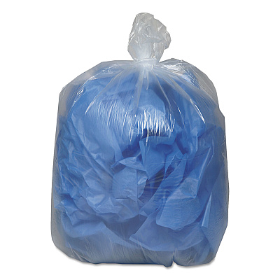 Classic Clear Linear Low-Density Can Liners, 45 gal, 0.63 mil, 40" x 46", Clear, 25 Bags/Roll, 10 Rolls/Carton (WBI404616C)