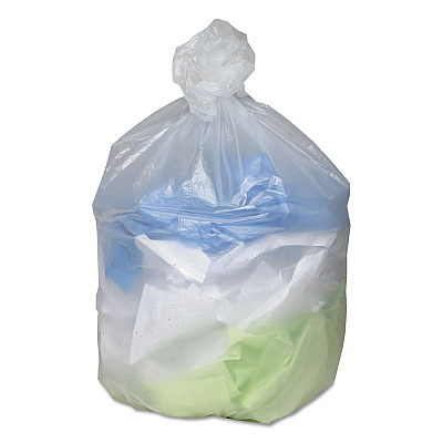 Ultra Plus Can Liners, 33 gal, 11 mic, 33" x 40", Natural, 25 Bags/Roll, 20 Rolls/Carton (WBIHD334011N)