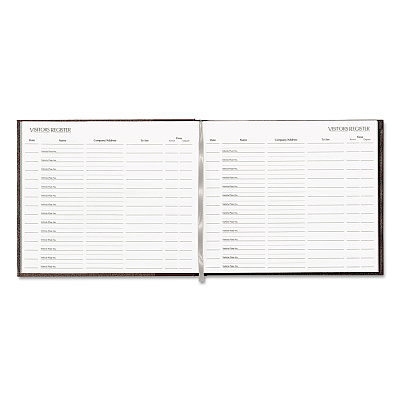 National Hardcover Visitor Register Book, Black Cover, 9.78 x 8.5 Sheets, 128 Sheets/Book (RED57802)