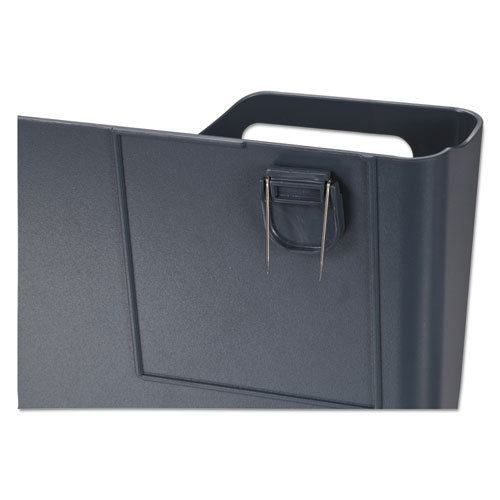 Universal Recycled Plastic Cubicle Single File Pocket, Cubicle Pins Mount, 13.5 x 3 x 7, Charcoal (08162)