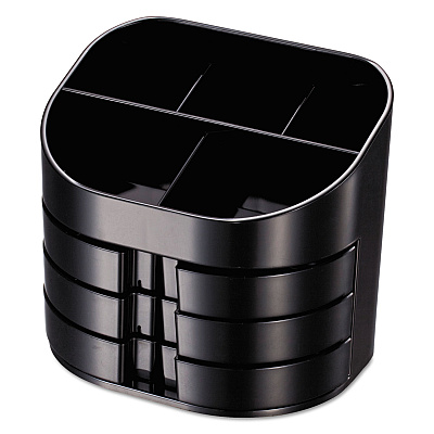 Officemate Double Supply Organizer, 11-Compartments, 6 Drawers, Plastic, 6.5 x 4.75 x 5.75, Black (OIC22822)