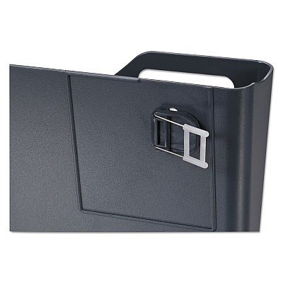 Universal Recycled Plastic Cubicle Single File Pocket, Cubicle Pins Mount, 13.5 x 3 x 7, Charcoal (UNV08162)