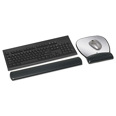 3M Antimicrobial Gel Large Mouse Pad with Wrist Rest, 9.25 x 8.75, Black (MMMMW310LE)