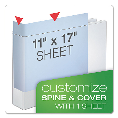 Cardinal Speedy XtraLife Non-Stick Locking Slant-D Ring Binder, 3 Rings, 1" Capacity, 11 x 17, White (CRD56200)