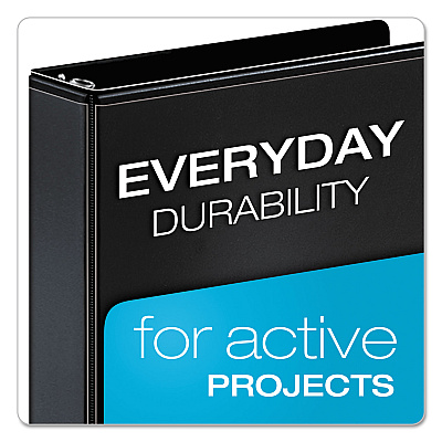 Cardinal Performer ClearVue Slant-D Ring Binder, 3 Rings, 4" Capacity, 11 x 8.5, Black (CRD17811)