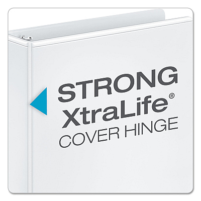 Cardinal Performer ClearVue Slant-D Ring Binder, 3 Rings, 3" Capacity, 11 x 8.5, White (CRD17600)