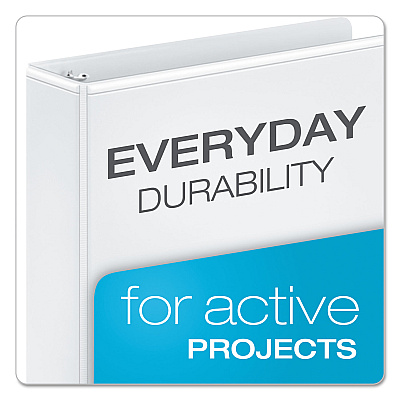 Cardinal Performer ClearVue Slant-D Ring Binder, 3 Rings, 3" Capacity, 11 x 8.5, White (CRD17600)