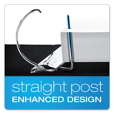 Cardinal ExpressLoad ClearVue Locking D-Ring Binder, 3 Rings, 1.5" Capacity, 11 x 8.5, Black (CRD49111)