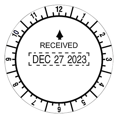 Trodat Time and Date Received Round Stamp, Conventional, 2" Diameter (USST2910)