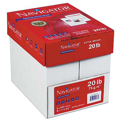 Navigator Premium Multipurpose Copy Paper, 97 Bright, 20lb Bond Weight, 8.5 x 11, White, 500/Ream, 10 Reams/Carton, 40 Cartons/Pallet (SNANMP1120PLT)