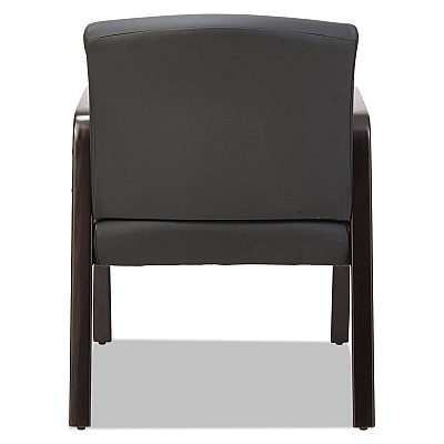Alera Reception Lounge WL Series Guest Chair, 24.21" x 24.8" x 32.67", Black Seat, Black Back, Espresso Base (ALERL4319E)