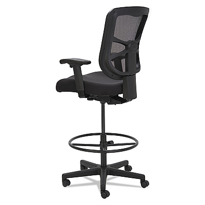 Alera Elusion Series Mesh Stool, Supports Up to 275 lb, 22.6" to 31.6" Seat Height, Black (ALEEL4614)