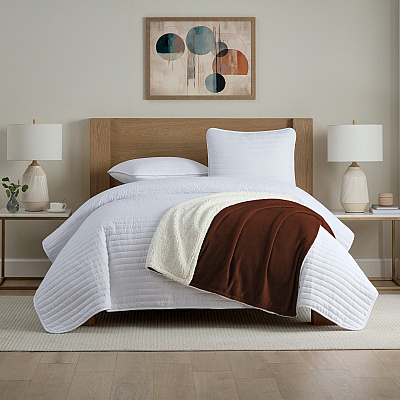 Host & Home Plush To Sherpa Bed Blanket Queen Chocolate, 1 Blanket (P-BKTPF-9090-BR)